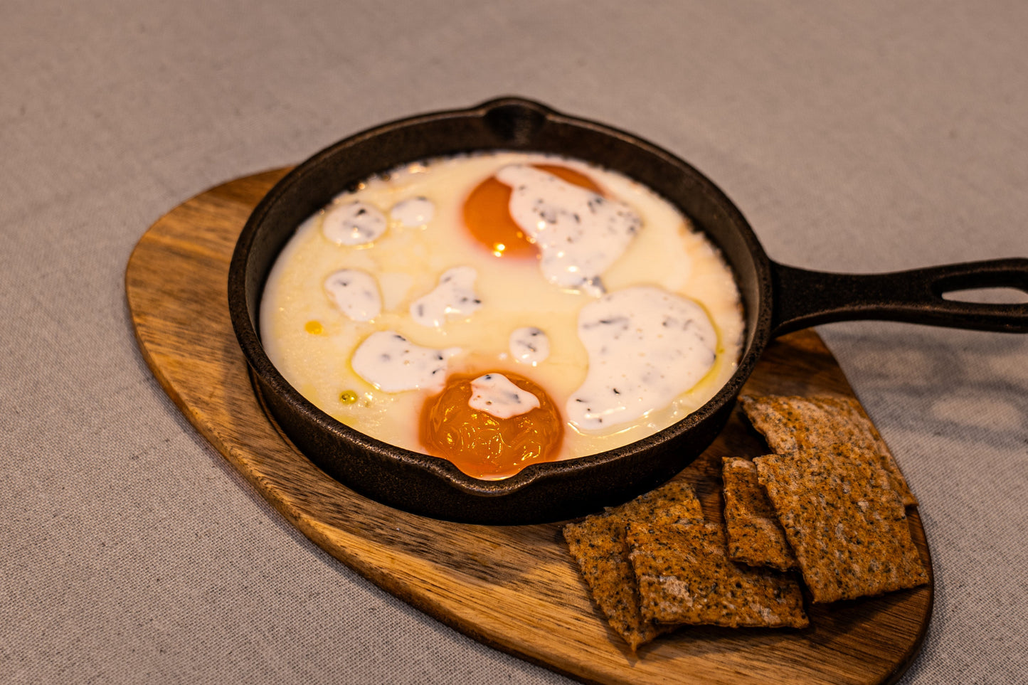 Soft-Boiled Egg, Asparagus & Fucus Yogurt with Spicy Wave